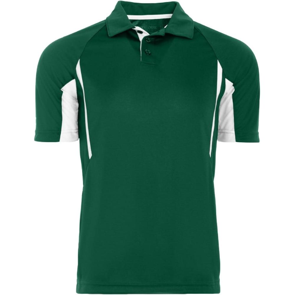 imageHolloway Avenger Golf Shirts for Men TagFree Athletic Short Sleeve PoloForest Green  White