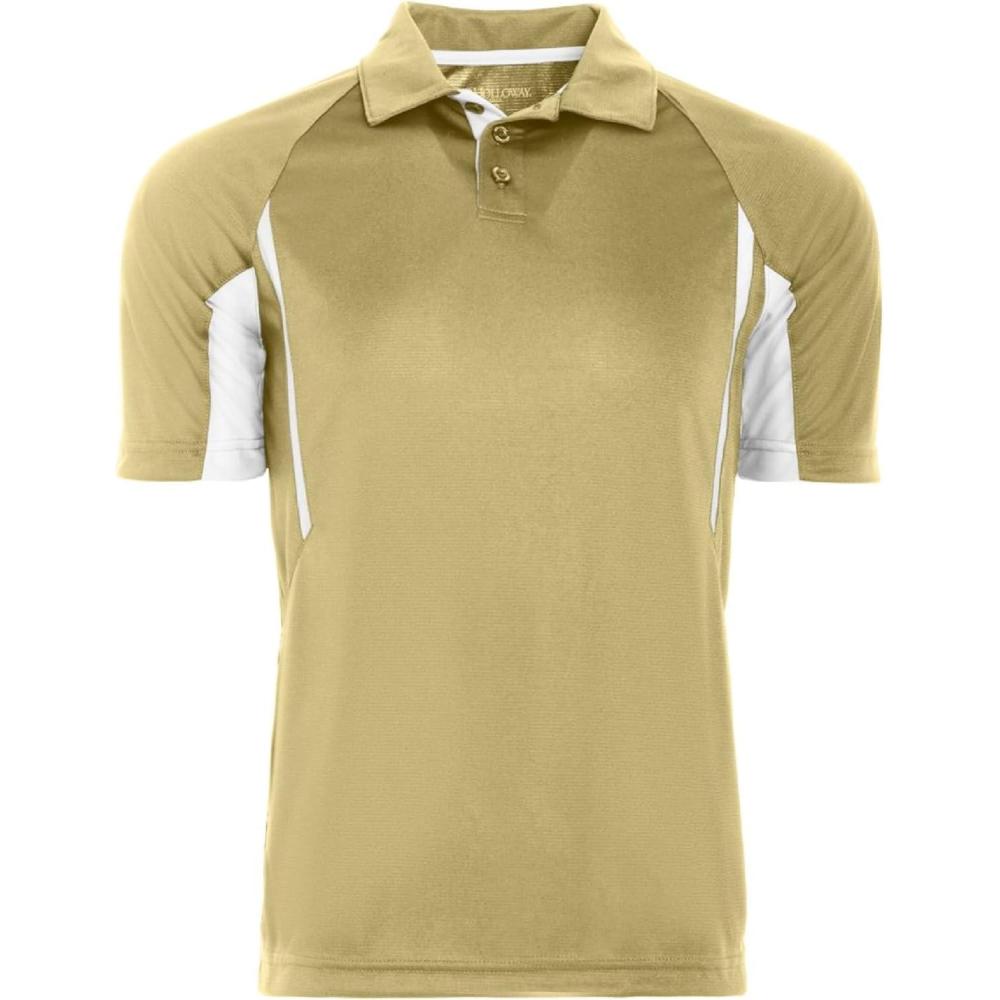 imageHolloway Avenger Golf Shirts for Men TagFree Athletic Short Sleeve PoloVegas Gold White