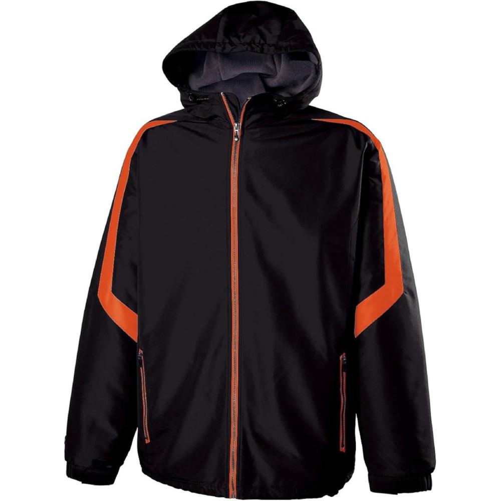 imageHolloway Charger JacketWaterResistant Stylish Outerwear with Athletic Fit Perfect for Active MenBlack  Orange