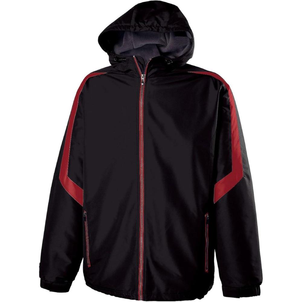 imageHolloway Charger JacketWaterResistant Stylish Outerwear with Athletic Fit Perfect for Active MenBlack Scarlet