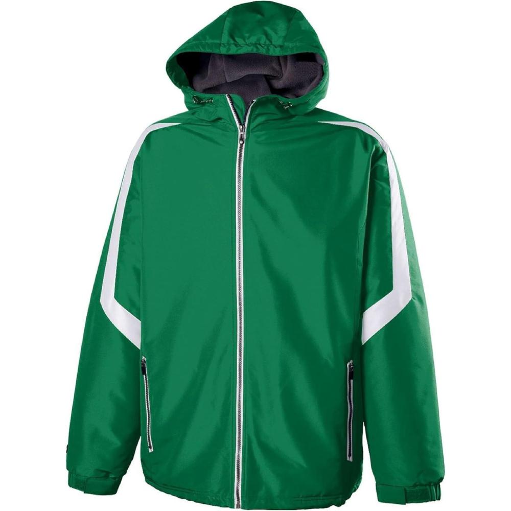imageHolloway Charger JacketWaterResistant Stylish Outerwear with Athletic Fit Perfect for Active MenKelly Green White