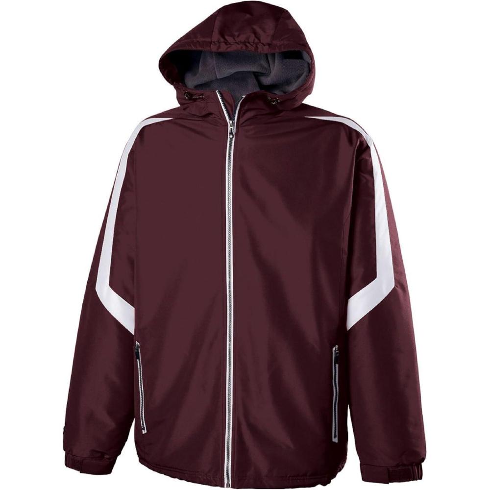 imageHolloway Charger JacketWaterResistant Stylish Outerwear with Athletic Fit Perfect for Active MenMaroon White
