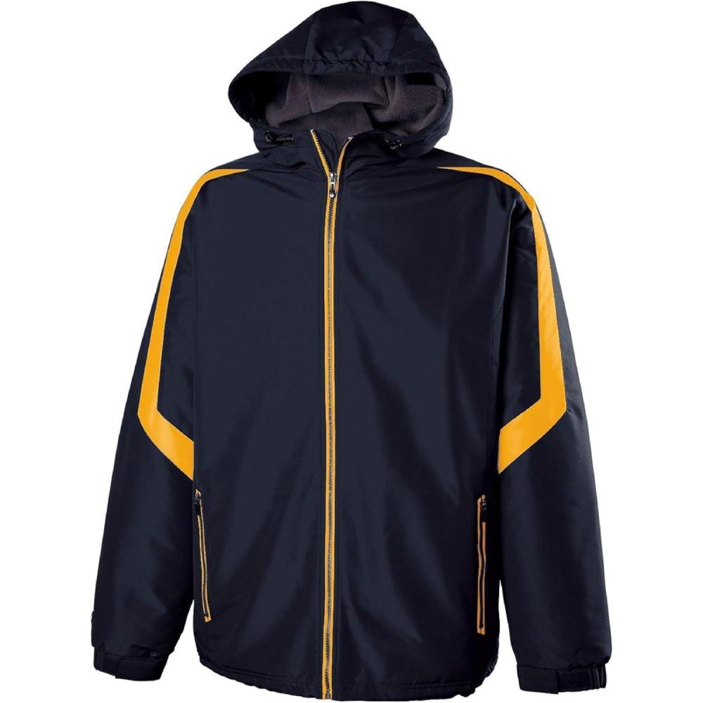 imageHolloway Charger JacketWaterResistant Stylish Outerwear with Athletic Fit Perfect for Active MenNavy Gold