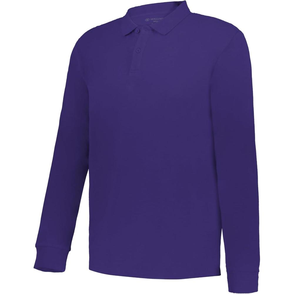 imageHolloway Mens Core Cotton Long Sleeve PoloPurple
