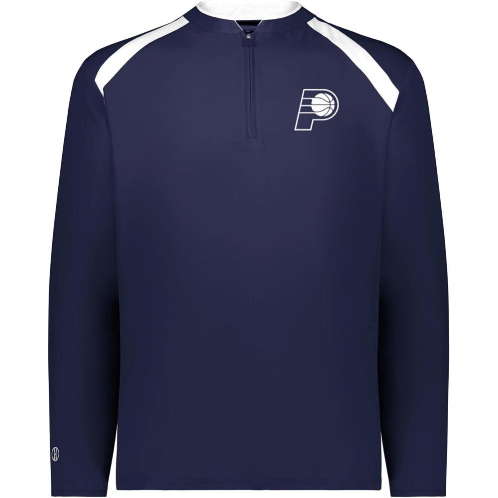 imageHolloway Mens Standard NBA Indiana Pacers Clubhouse PulloverBasketball Apparel Comfortable Lightweight Jacket for Game Day Multi XLarge