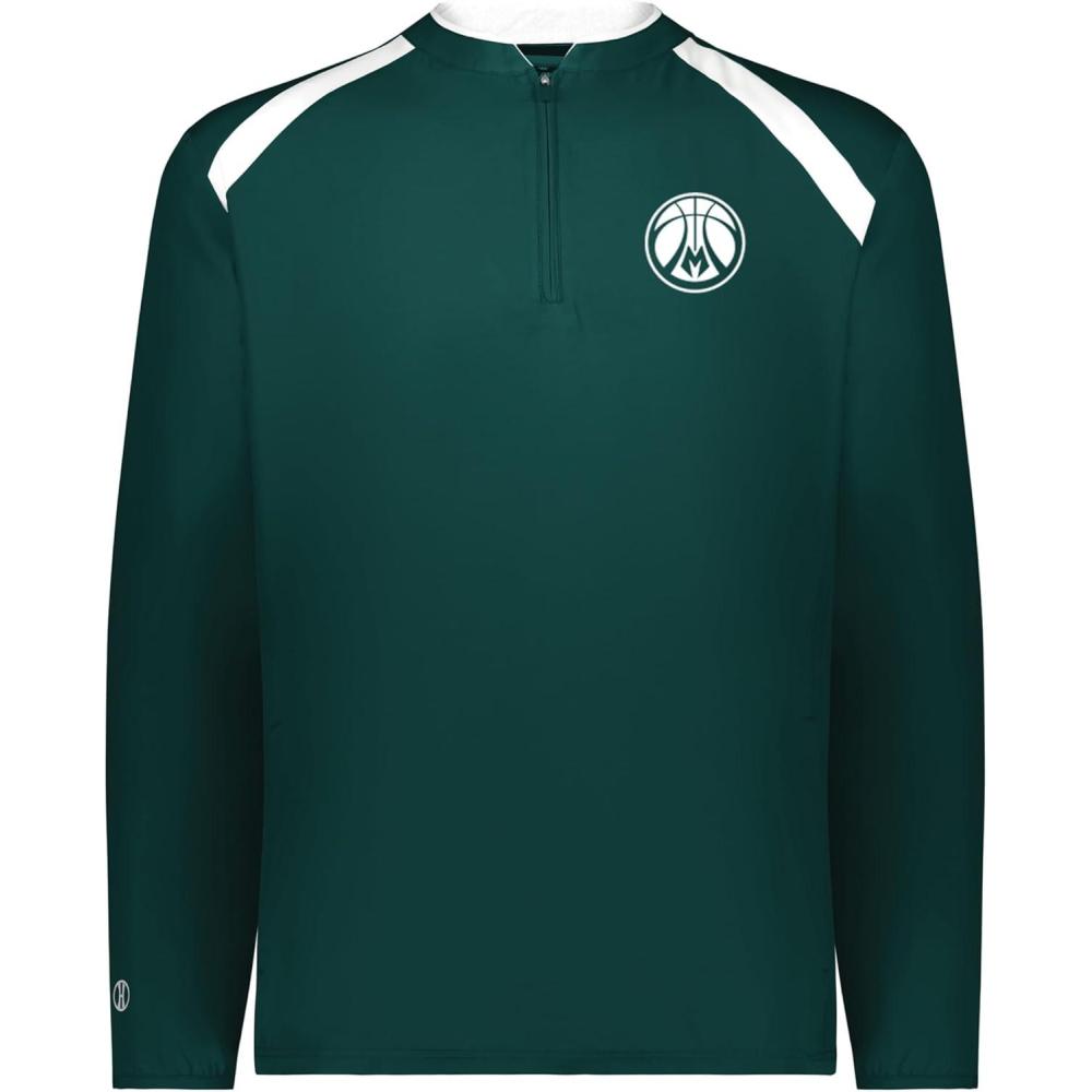 imageHolloway Mens Standard NBA Milwaukee Bucks Clubhouse PulloverBasketball Apparel Comfortable Lightweight Jacket for Game Day Multi XLarge