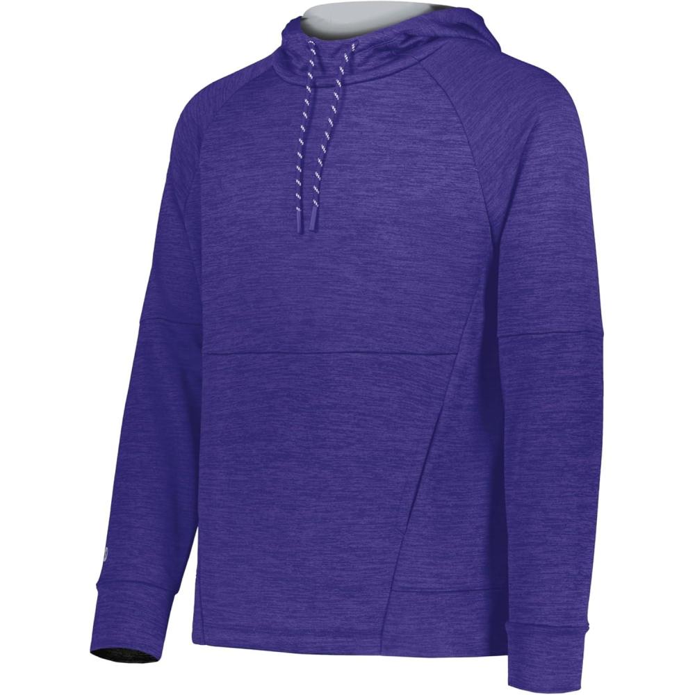 imageHolloway Pro Performance Fleece HoodieMens Sweatshirt Jacket for Ultimate Comfort and Athletic StylePurple HeatherSilver