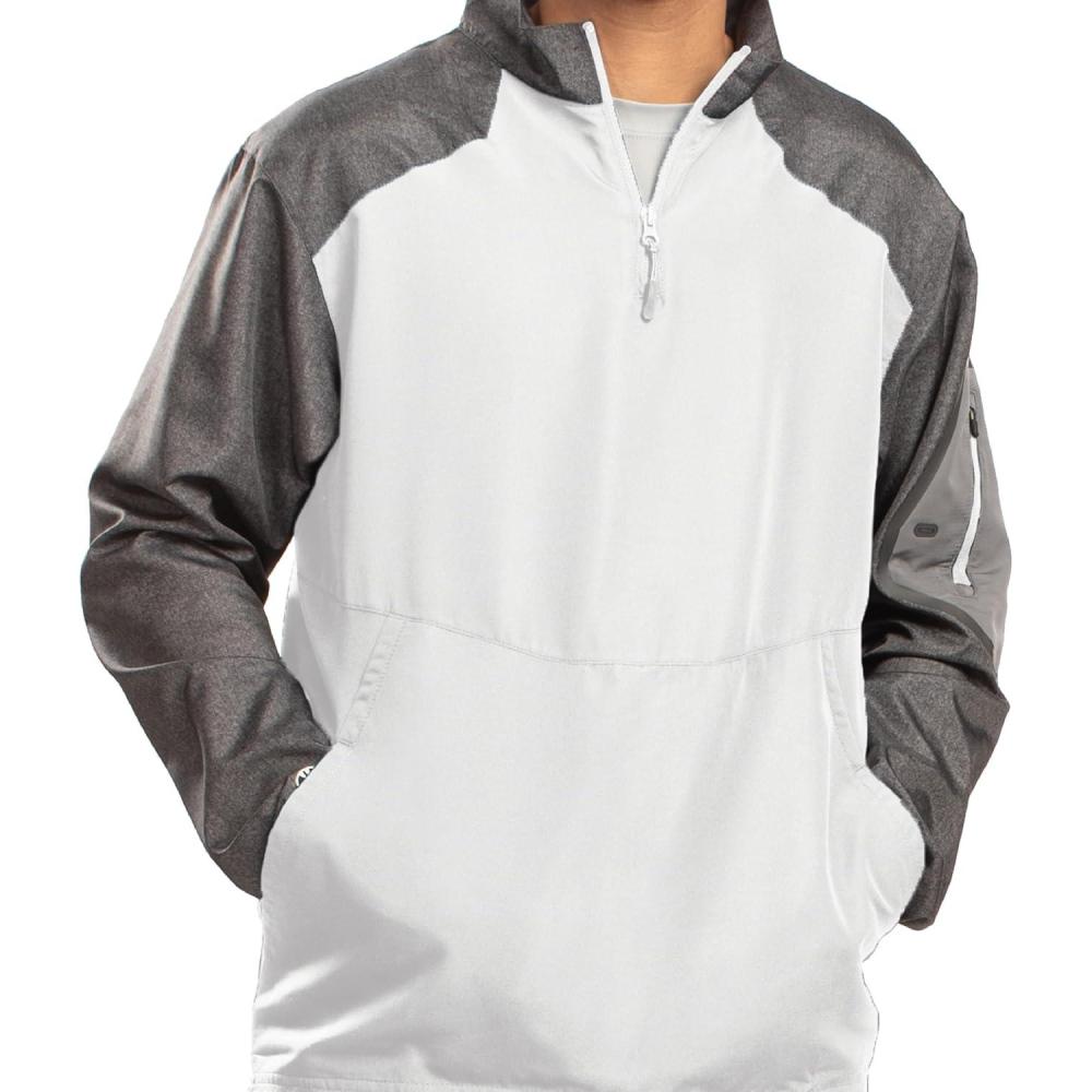 imageHolloway Raider Pullover Cage Jacket WeatherResistant UltraLight Quarter Zip Sleeve Pocket For Outdoors ampamp TravelCarbon Prnt Wht