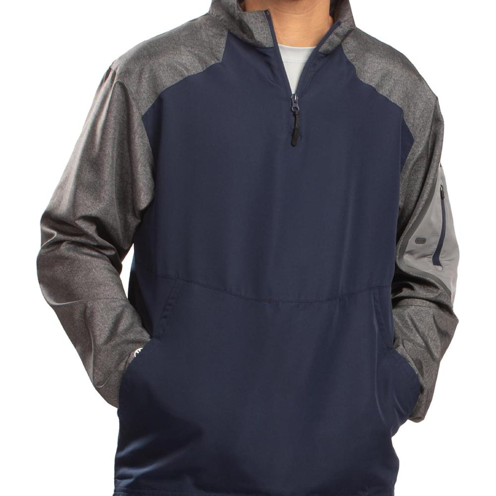 imageHolloway Raider Pullover Cage Jacket  WeatherResistant UltraLight Quarter Zip Sleeve Pocket  For Outdoors ampamp TravelCarbon Prt Navy