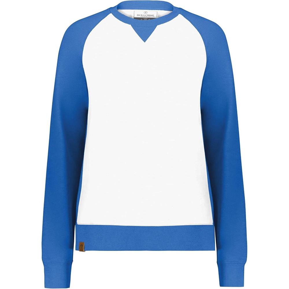 imageHolloway Womens Ladies AllAmerican Fleece CrewRoyal HeatherWhite