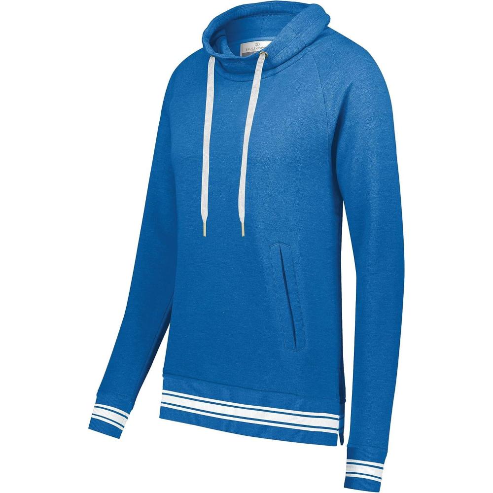 imageHolloway Womens Ladies AllAmerican Funnel Neck PulloverRoyal Heather  White