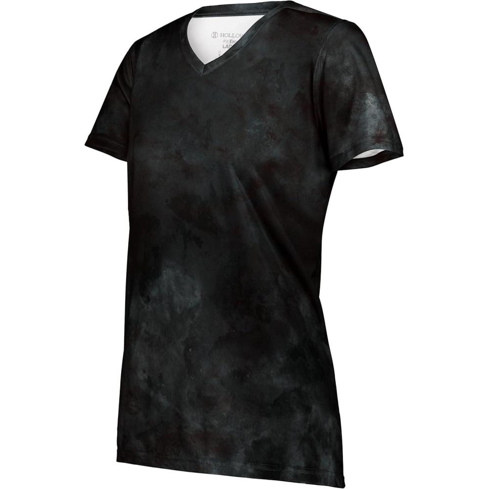 imageHolloway Womens Ladies Stock CottonTouch Poly TeeBlack Cloud Print