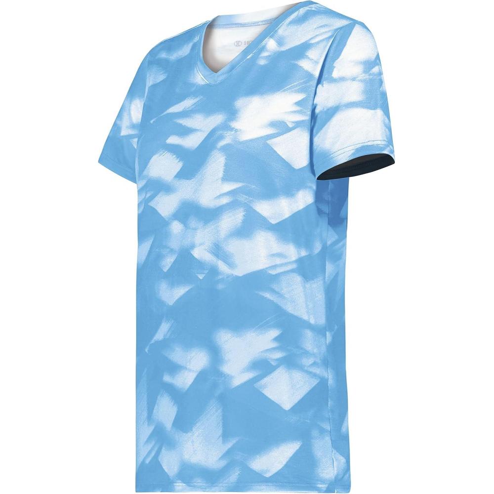 imageHolloway Womens Ladies Stock CottonTouch Poly TeeColumbia Blue Glacier Print