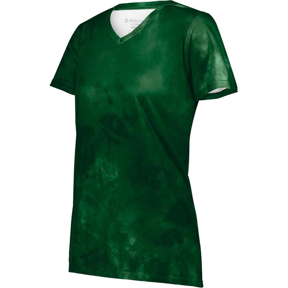 imageHolloway Womens Ladies Stock CottonTouch Poly TeeDark Green Cloud Print