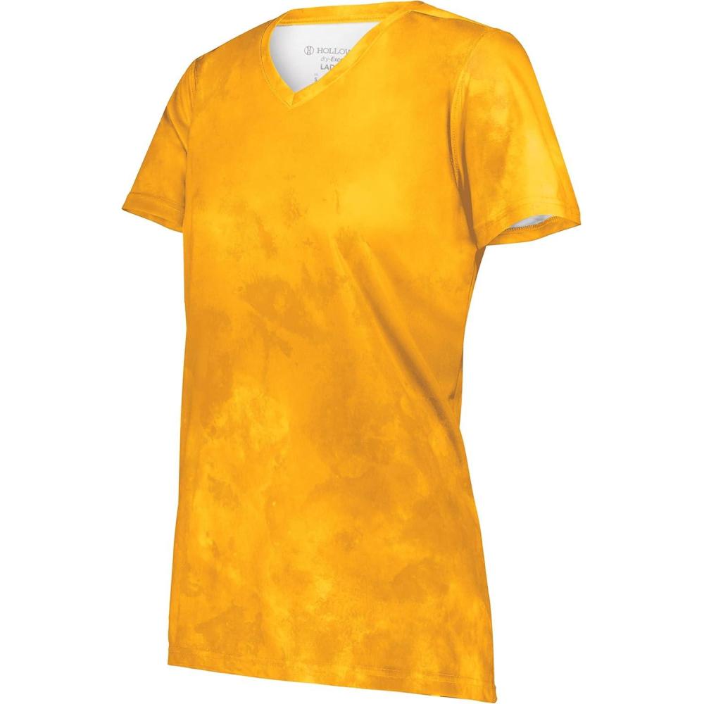 imageHolloway Womens Ladies Stock CottonTouch Poly TeeGold Cloud Print