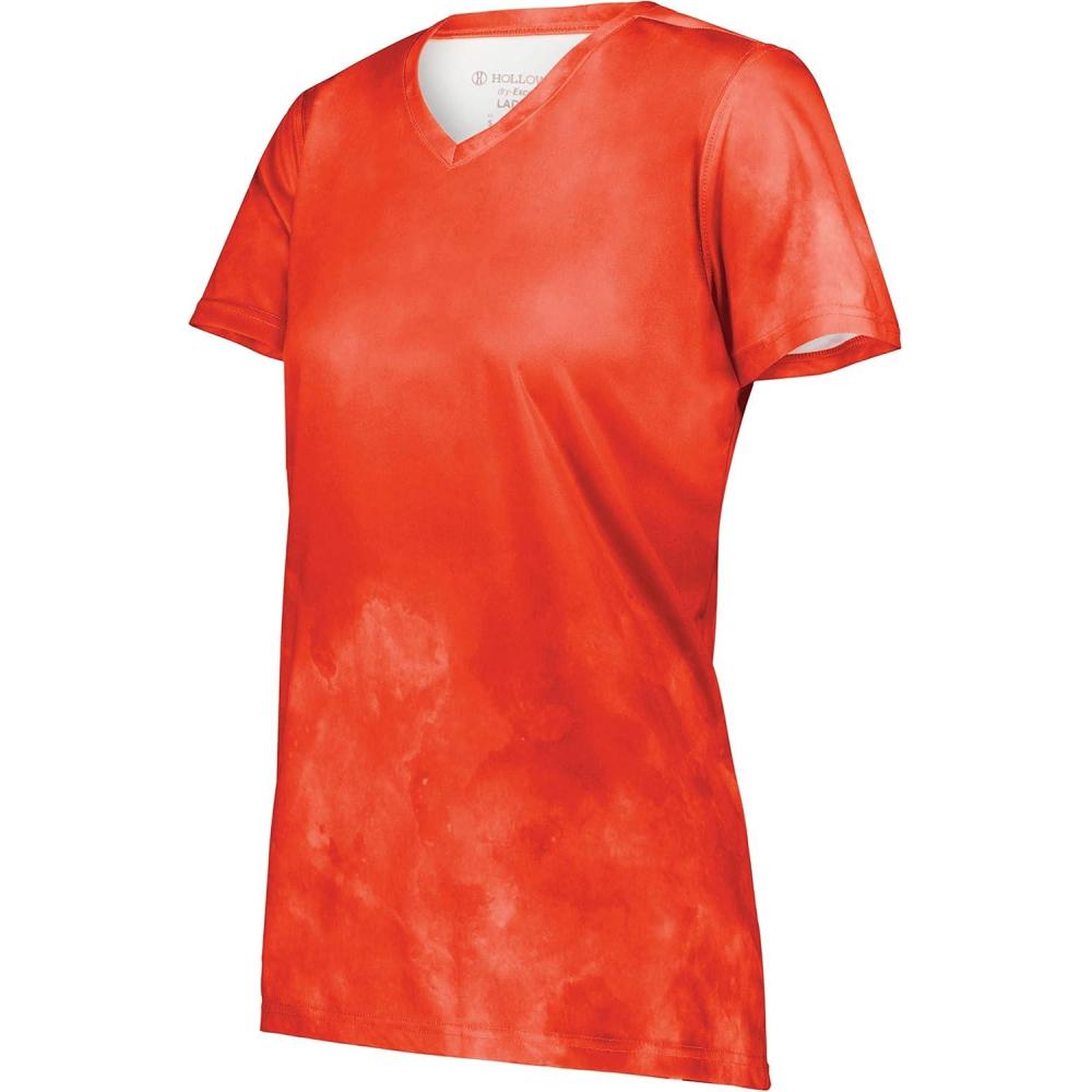 imageHolloway Womens Ladies Stock CottonTouch Poly TeeOrange Cloud Print