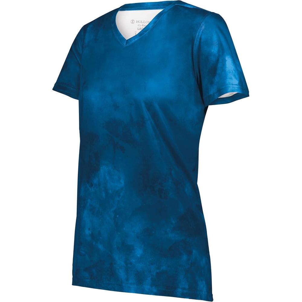 imageHolloway Womens Ladies Stock CottonTouch Poly TeeRoyal Cloud Print