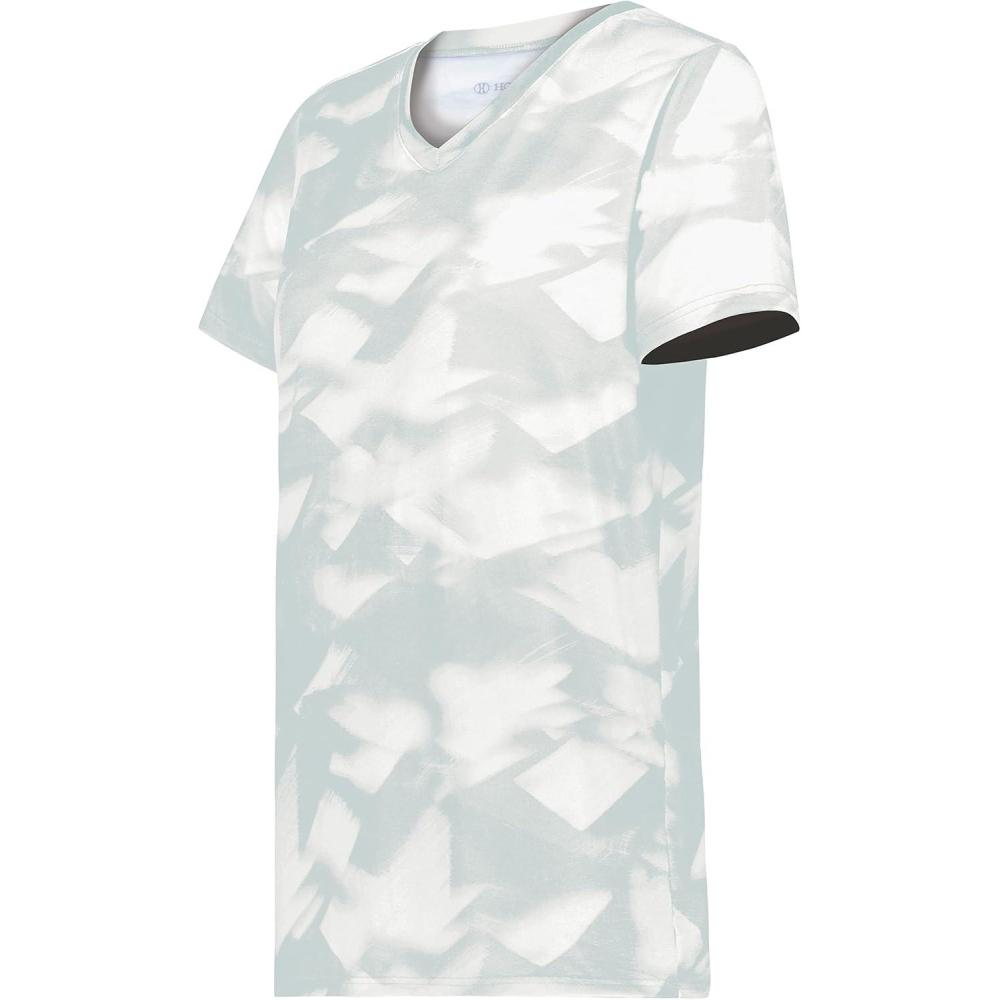 imageHolloway Womens Ladies Stock CottonTouch Poly TeeSilver Glacier Print