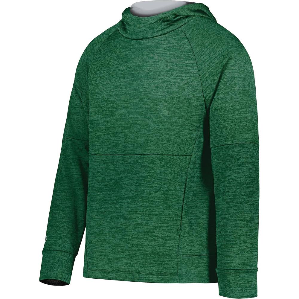 imageHolloway boys Youth Allpro Performance Fleece HoodieDark Green HeatherSilver