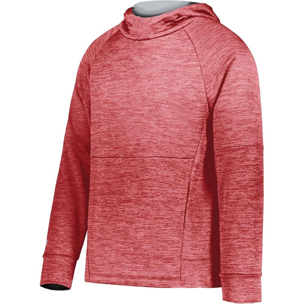 imageHolloway boys Youth Allpro Performance Fleece HoodieScarlet HeatherSilver