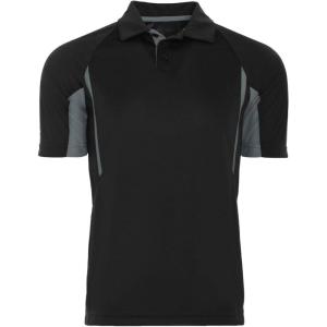 Holloway Avenger Golf Shirts for Men, Tag-Free Athletic Short Sleeve Polo(Black | Graphite)