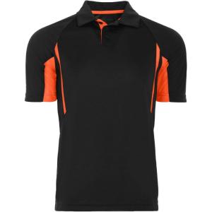 Holloway Avenger Golf Shirts for Men, Tag-Free Athletic Short Sleeve Polo(Black | Orange)