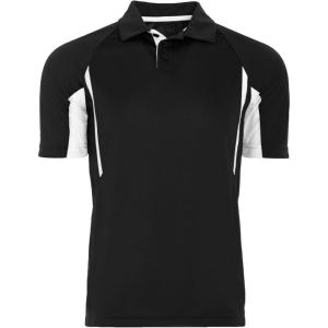 Holloway Avenger Golf Shirts for Men, Tag-Free Athletic Short Sleeve Polo(Black | White)