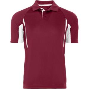 Holloway Avenger Golf Shirts for Men, Tag-Free Athletic Short Sleeve Polo(Cardinal/White)