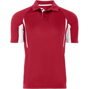 Holloway Avenger Golf Shirts for Men, Tag-Free Athletic Short Sleeve Polo(Red | White)