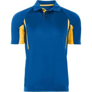 Holloway Avenger Golf Shirts for Men, Tag-Free Athletic Short Sleeve Polo(Royal | Light Gold)