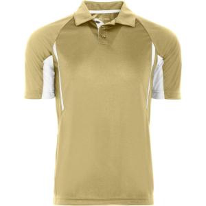 Holloway Avenger Golf Shirts for Men, Tag-Free Athletic Short Sleeve Polo(Vegas Gold | White)