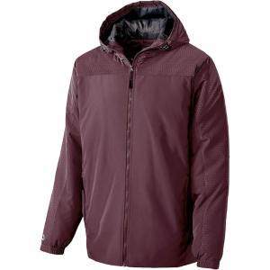 Holloway Bionic Hooded Jacket – Men’s All-weather Athletic Gear Crafted for Athletes and Teams(Maroon/Carbon)