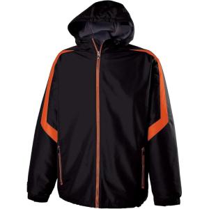 Holloway Charger Jacket-Water-Resistant Stylish Outerwear with Athletic Fit Perfect for Active Men(Black | Orange)