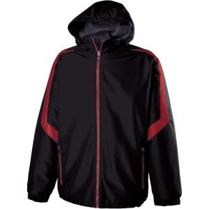 Holloway Charger Jacket-Water-Resistant Stylish Outerwear with Athletic Fit Perfect for Active Men(Black | Scarlet)