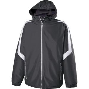 Holloway Charger Jacket-Water-Resistant Stylish Outerwear with Athletic Fit Perfect for Active Men(Carbon/ White)