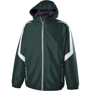 Holloway Charger Jacket-Water-Resistant Stylish Outerwear with Athletic Fit Perfect for Active Men(Dark Green | White)