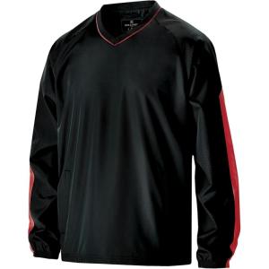 Holloway Men’s Bionic Pullover Windshirt(Black/Scarlet)