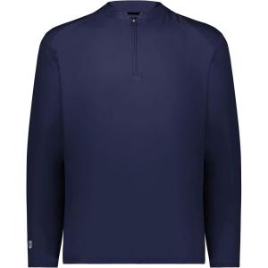 Holloway Men’s Clubhouse Pullover Cage Jacket – Quarter Zip – Stylish Long Sleeves – Ultimate Comfort(Navy/Navy)