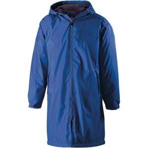 Holloway Men’s Conquest Knee-Length Jacket – Warm-Up Wind/Water-Resistant Outerwear, Hooded & Adjustable Fit(Royal)