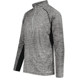 Holloway Men’s Half-Zip Raglan Sleeve Pullover(Black Heather)
