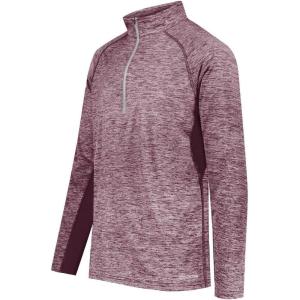 Holloway Men’s Half-Zip Raglan Sleeve Pullover(Maroon Heather)