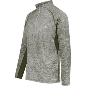 Holloway Men’s Half-Zip Raglan Sleeve Pullover(Olive Heather)
