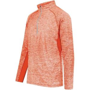 Holloway Men’s Half-Zip Raglan Sleeve Pullover(Orange Heather)
