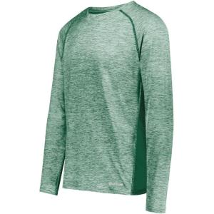 Holloway Men’s Sportswear Electrify Powered by Coolcore Long Sleeve Tee(Dark Green Heather)