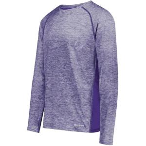 Holloway Men’s Sportswear Electrify Powered by Coolcore Long Sleeve Tee(Purple Heather)
