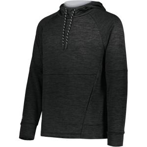 Holloway Pro Performance Fleece Hoodie-Men’s Sweatshirt Jacket for Ultimate Comfort and Athletic Style(Black Heather/Silver)