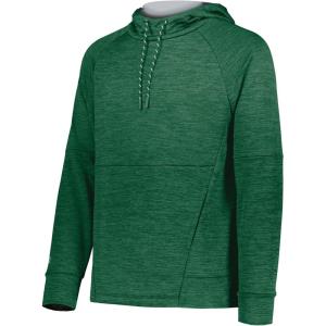 Holloway Pro Performance Fleece Hoodie-Men’s Sweatshirt Jacket for Ultimate Comfort and Athletic Style(Dark Green Heather/Silver)