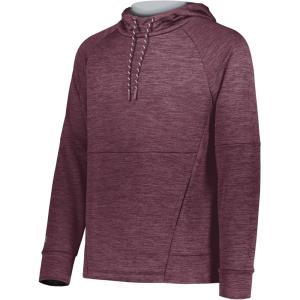Holloway Pro Performance Fleece Hoodie-Men’s Sweatshirt Jacket for Ultimate Comfort and Athletic Style(Maroon Heather/Silver)
