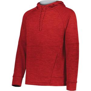 Holloway Pro Performance Fleece Hoodie-Men’s Sweatshirt Jacket for Ultimate Comfort and Athletic Style(Scarlet Heather/Silver)