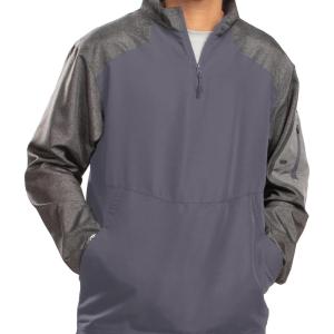 Holloway Raider Pullover Cage Jacket – Weather-Resistant, Ultra-Light, Quarter Zip, Sleeve Pocket – For Outdoors & Travel(Carbn Prt/ Grpht)
